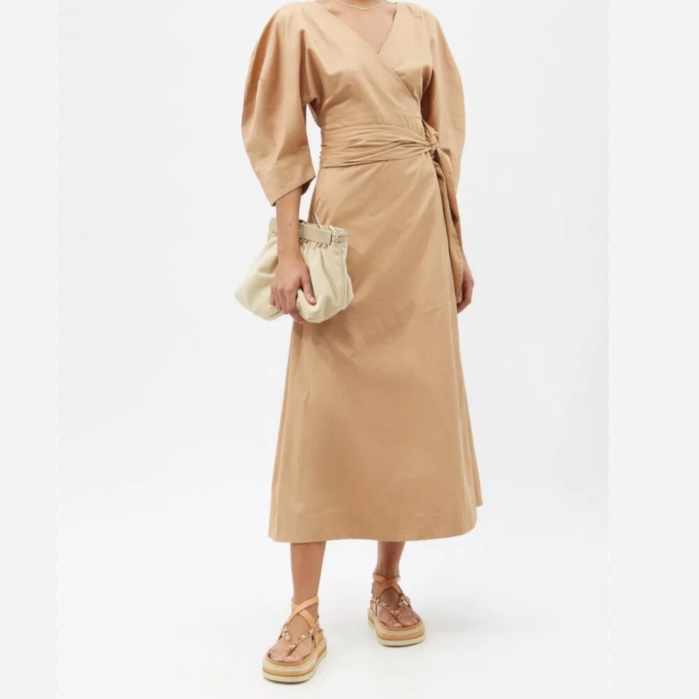 NWT Mara Hoffman Agnella Tan Wrap Dress Size XS